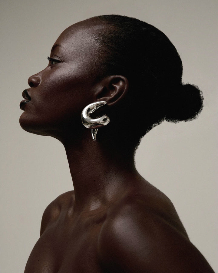 Orecchini a cerchio intrecciati in argento