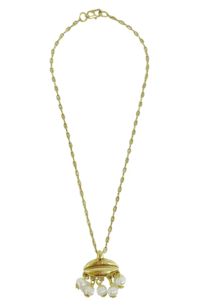 Buzio Necklace with Pearls