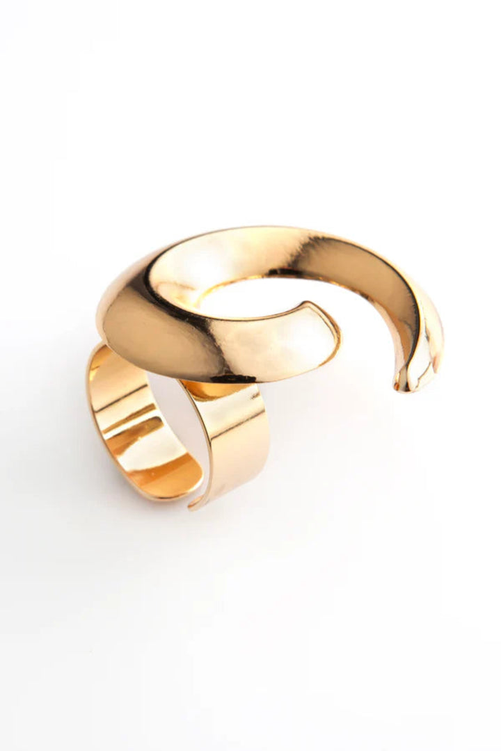 Bone Adjustable Ring Gold