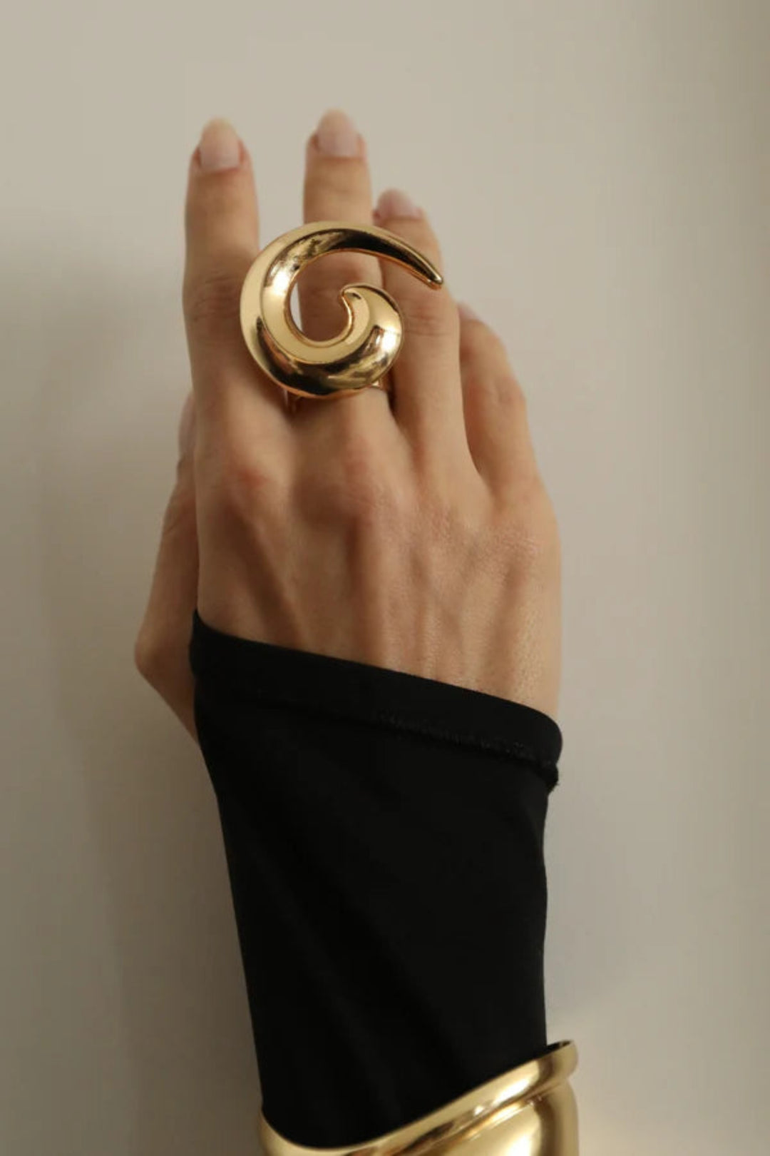 Bone Adjustable Ring Gold