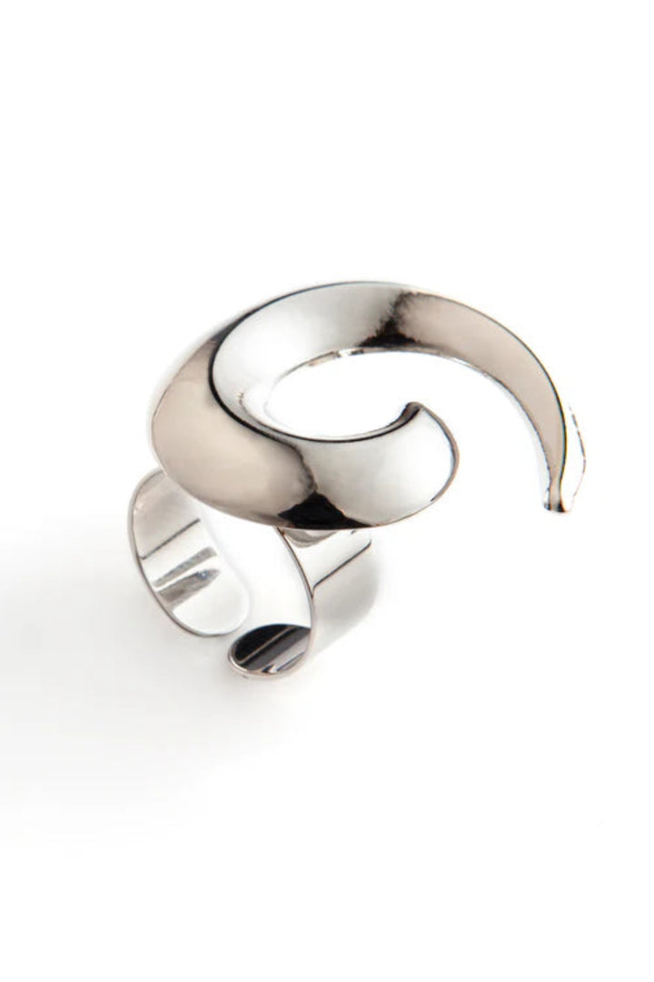 Bone Adjustable Ring Silver