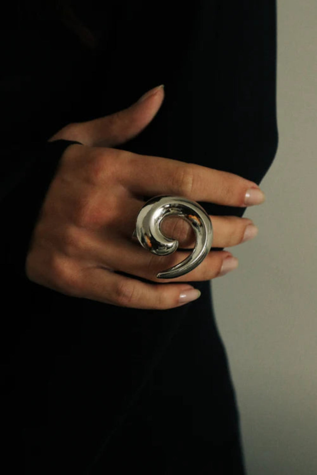 Bone Adjustable Ring Silver
