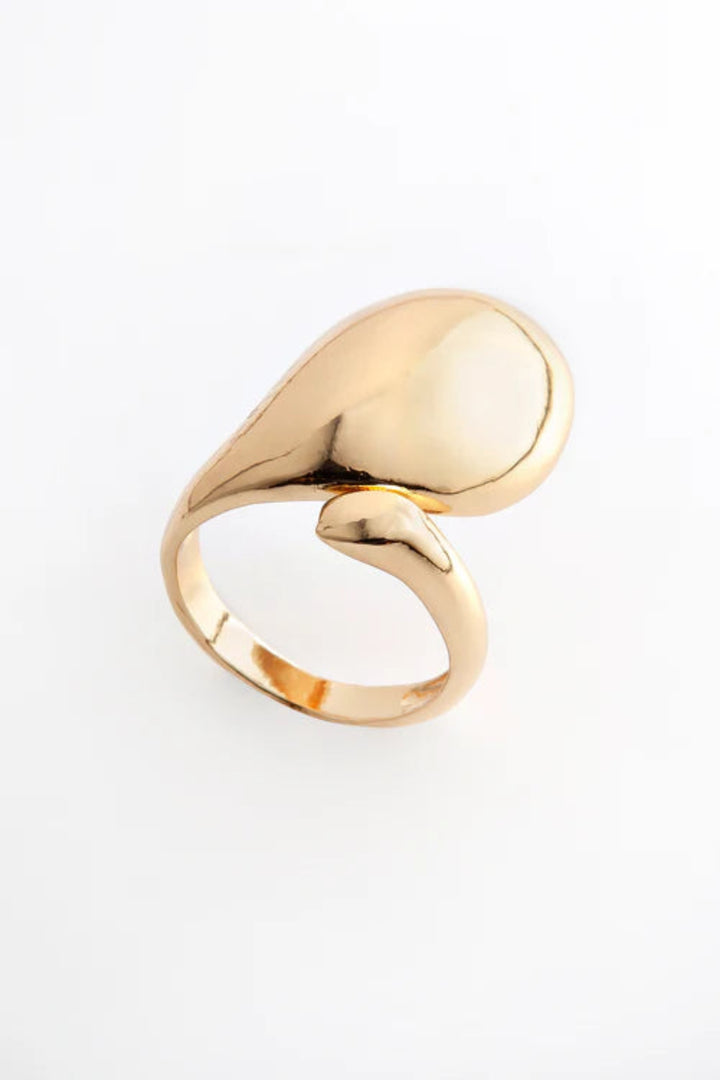 Large Organic Drop Ring in Gold