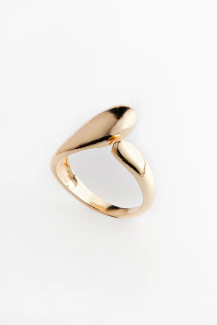 Small Organic Drop Ring in Gold