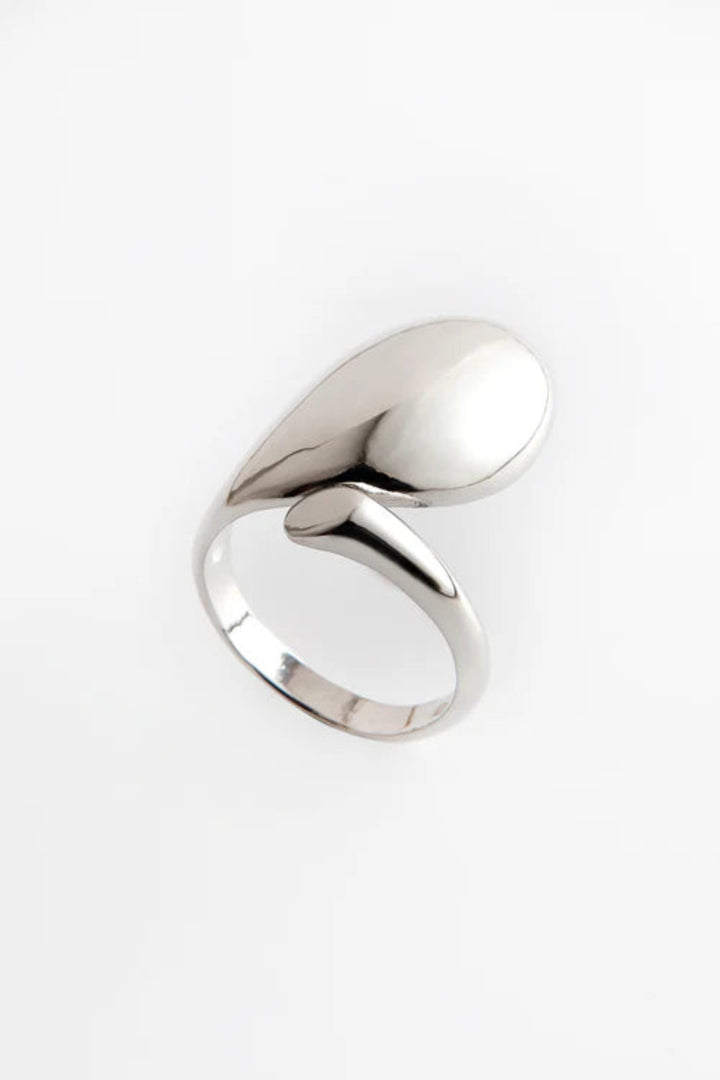Large Organic Drop Ring in Silver