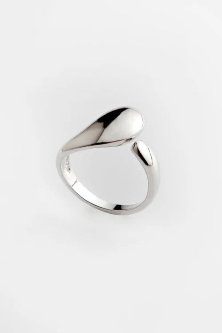 Small Organic Drop Ring in Silver
