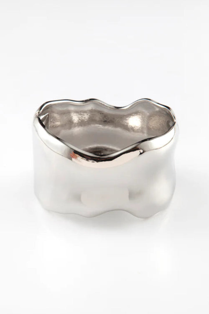Bone Cuff Bracelet Silver