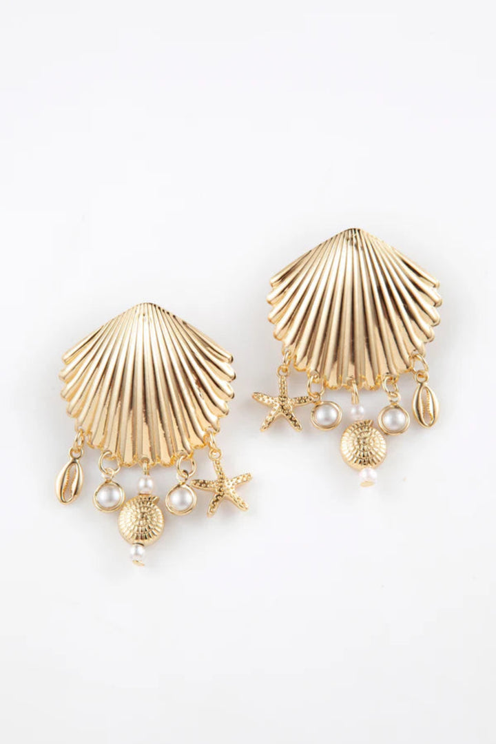 Golden Seashell Earrings