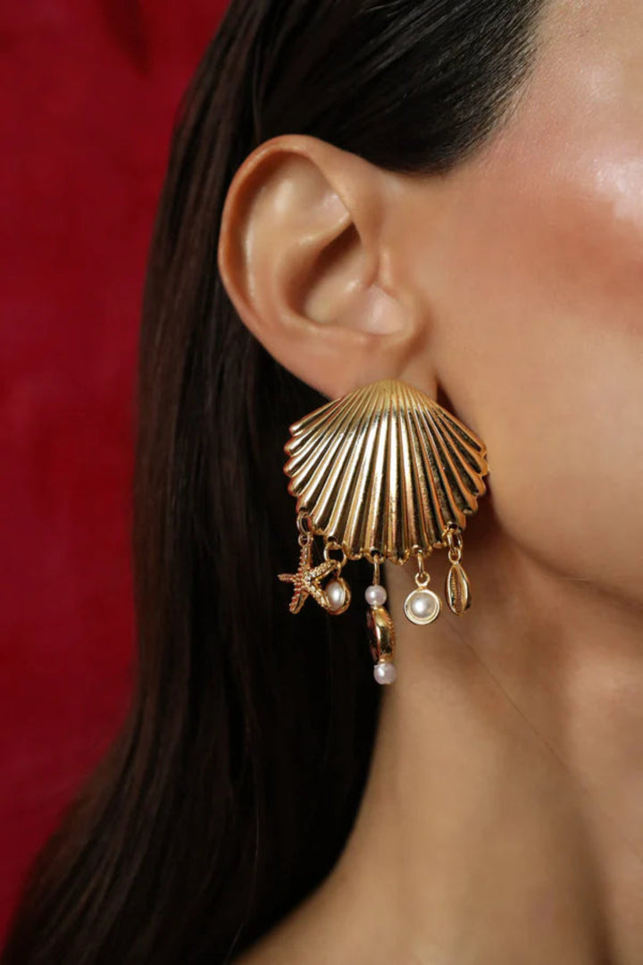 Golden Seashell Earrings