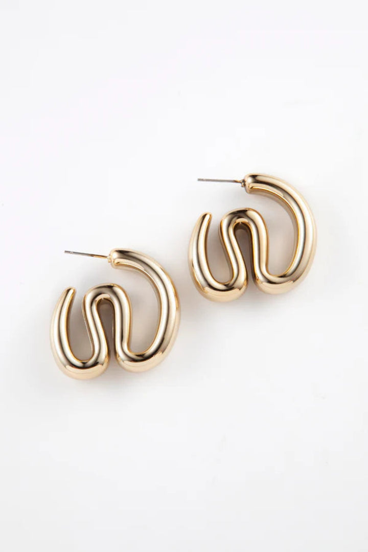 Curves Earrings Gold