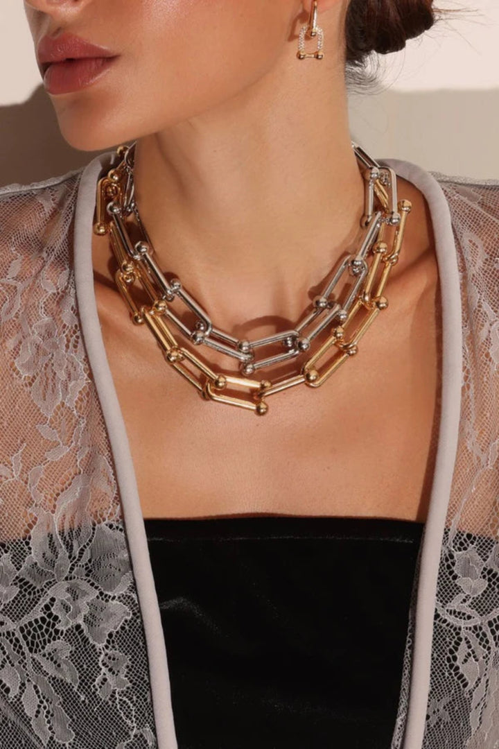 Adjustable Link Necklace Silver