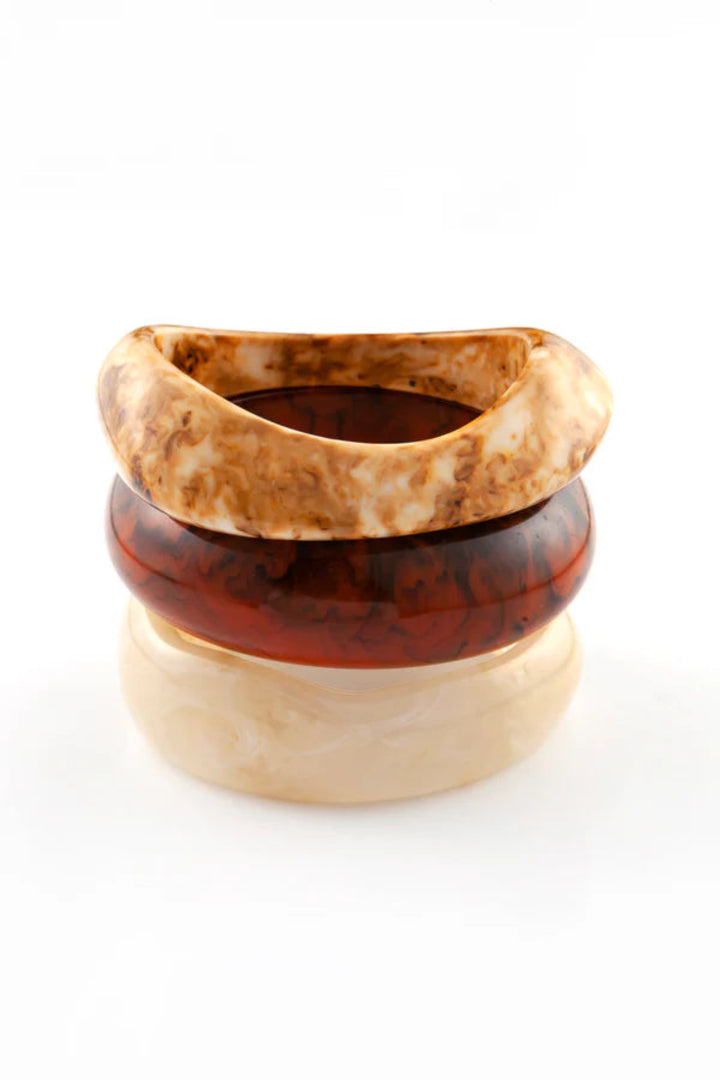 Marbled Resin Bracelet Trio