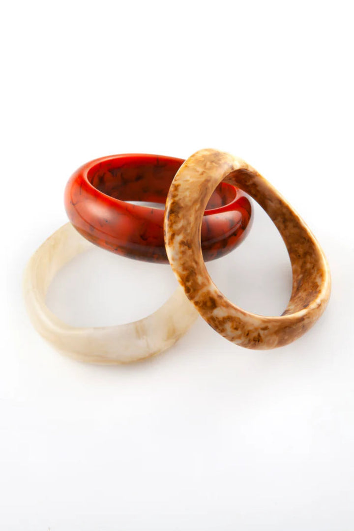 Marbled Resin Bracelet Trio