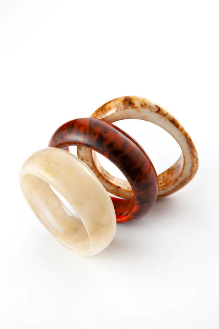 Marbled Resin Bracelet Trio