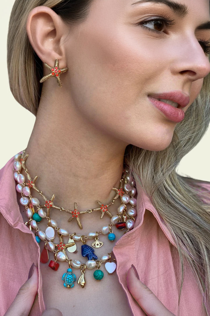Coral Stars Necklace