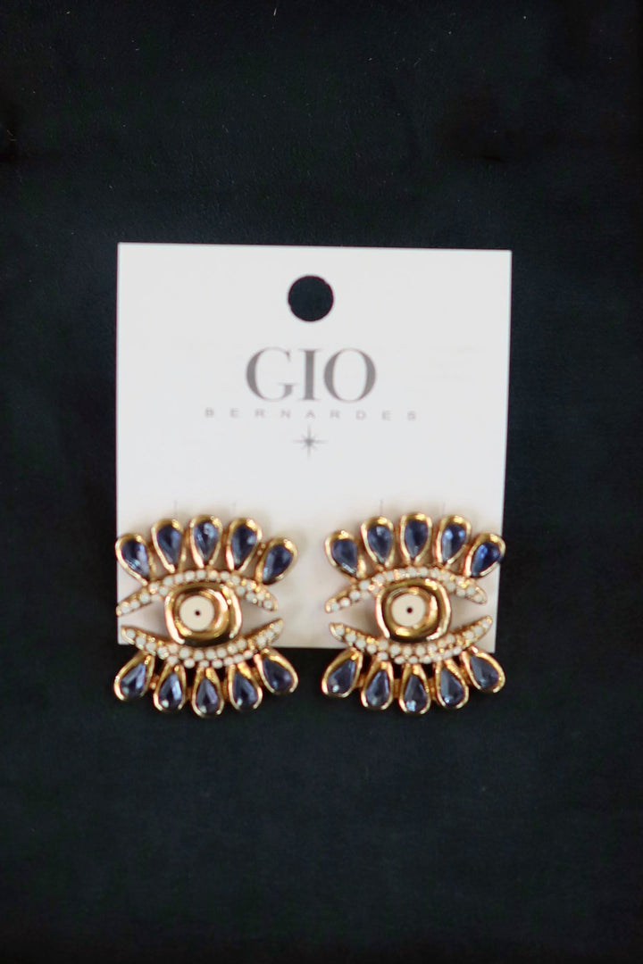 Evil Eye Earrings with Navettes