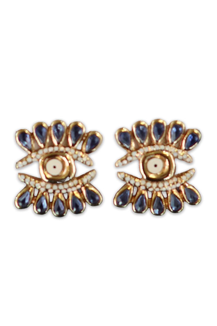 Evil Eye Earrings with Navettes