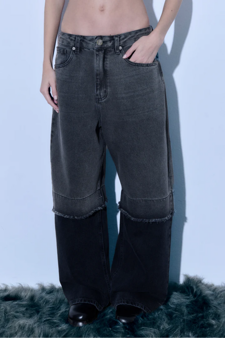 Two-Toned Denim Pants