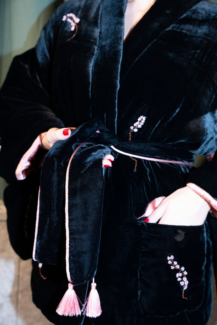 Sakura Puffer Kimono 2-in-1 with embroidery