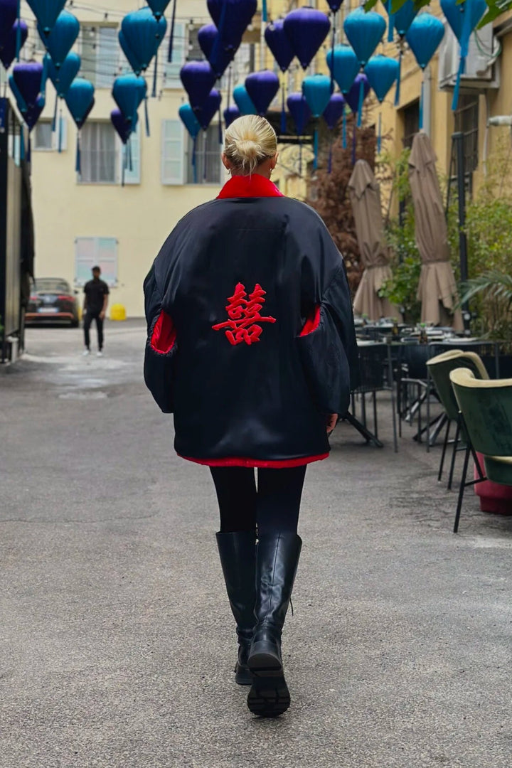 Scarlet Puffer Kimono 2-in-1