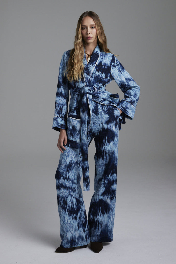 Tagelmust Jacquard Tie-Dye Pants