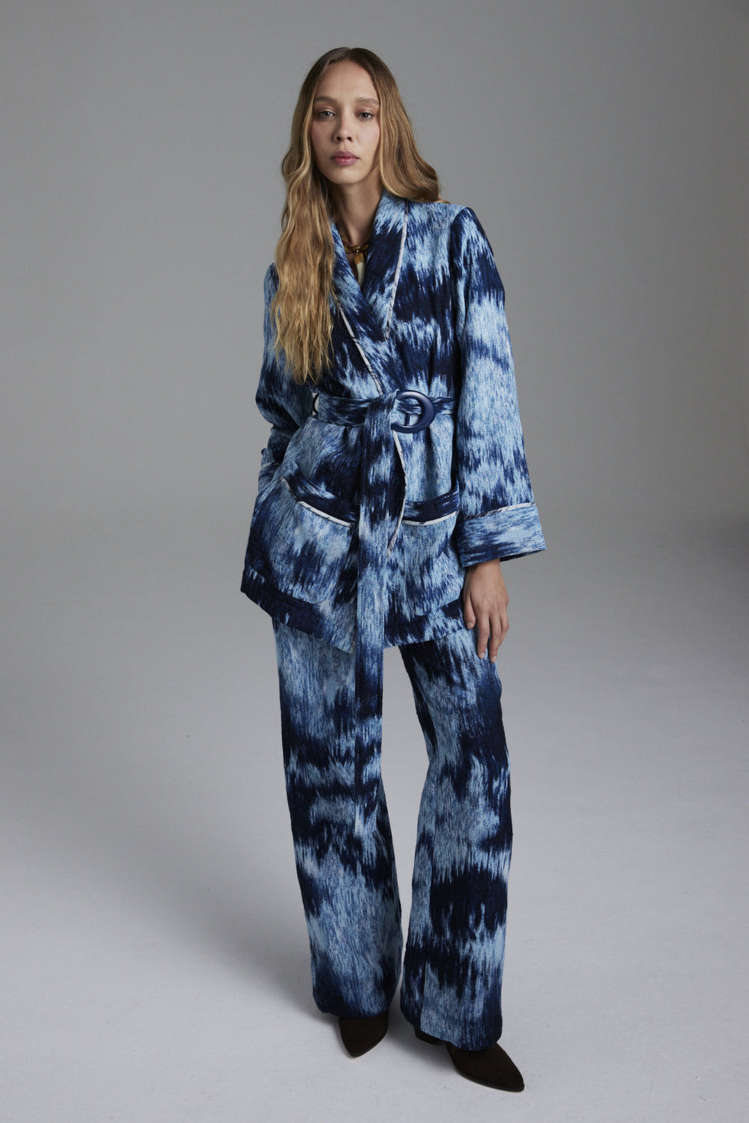 Tagelmust Jacquard Tie-Dye Pants