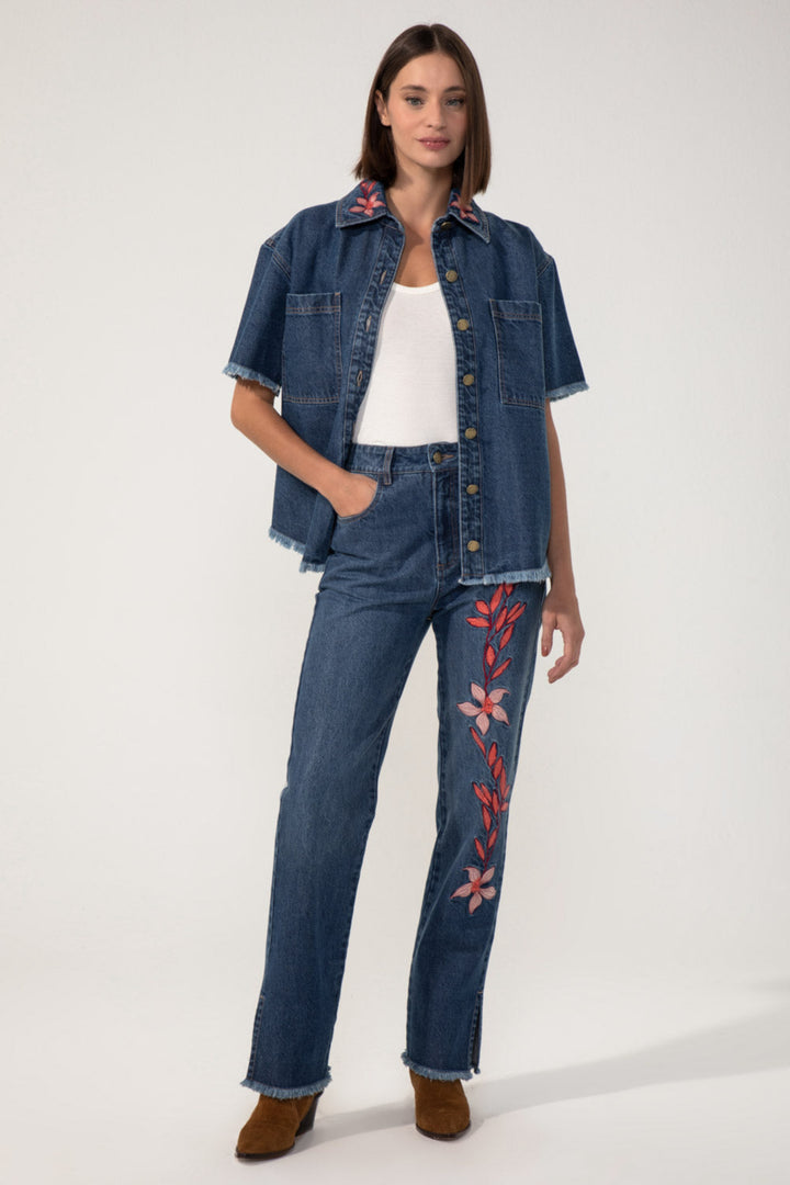 Thirty Five Years Embroidered Jeans