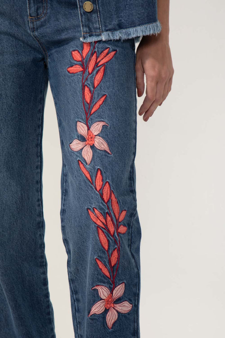 Thirty Five Years Embroidered Jeans