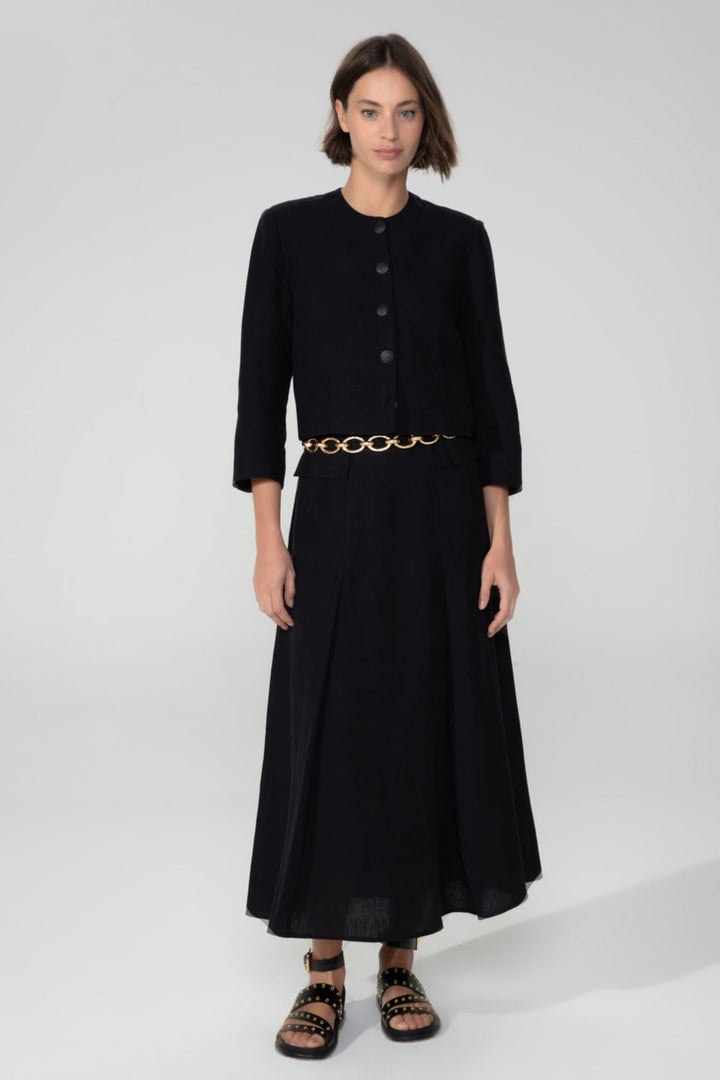 Audrey Black Linen Jacket