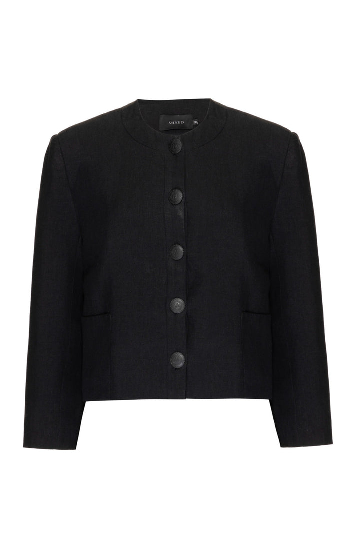 Audrey Black Linen Jacket