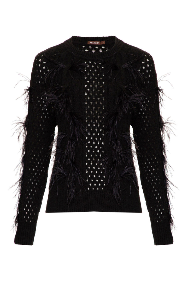 Flow Feather-Detail Knit Sweater