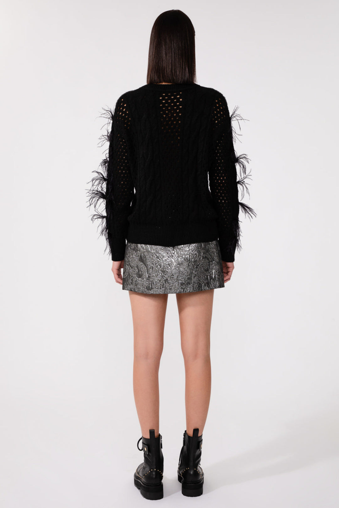 Flow Feather-Detail Knit Sweater