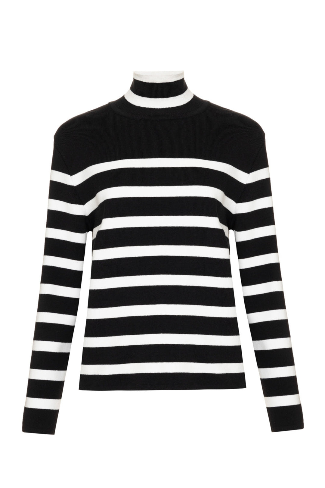 Lines Striped High-Neck Knit Sweater