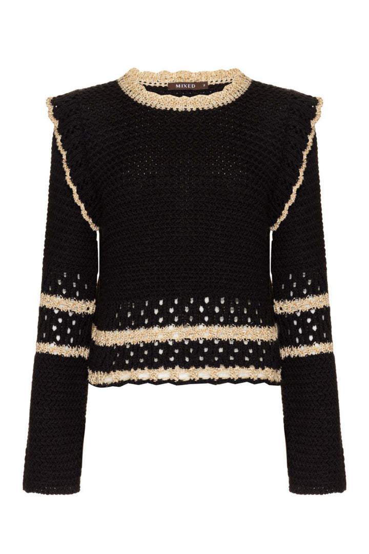 Wendy Black & Gold Knit Sweater