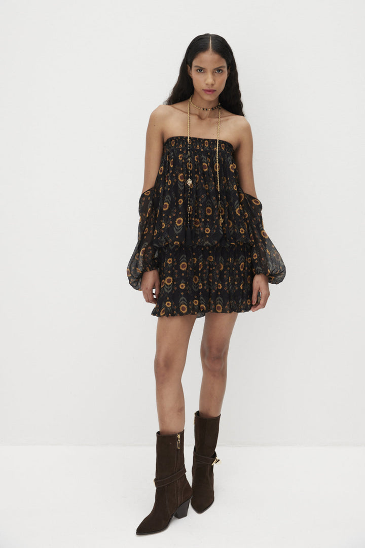 Sunflower Silk Mini Dress