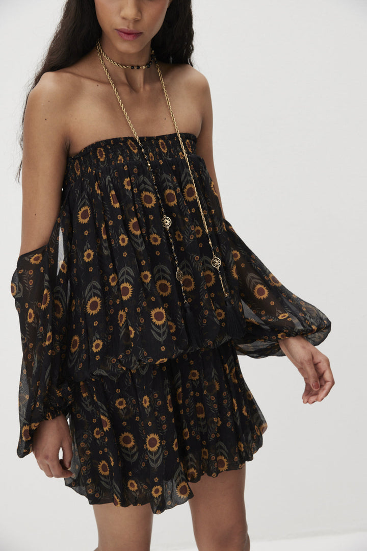 Sunflower Silk Mini Dress