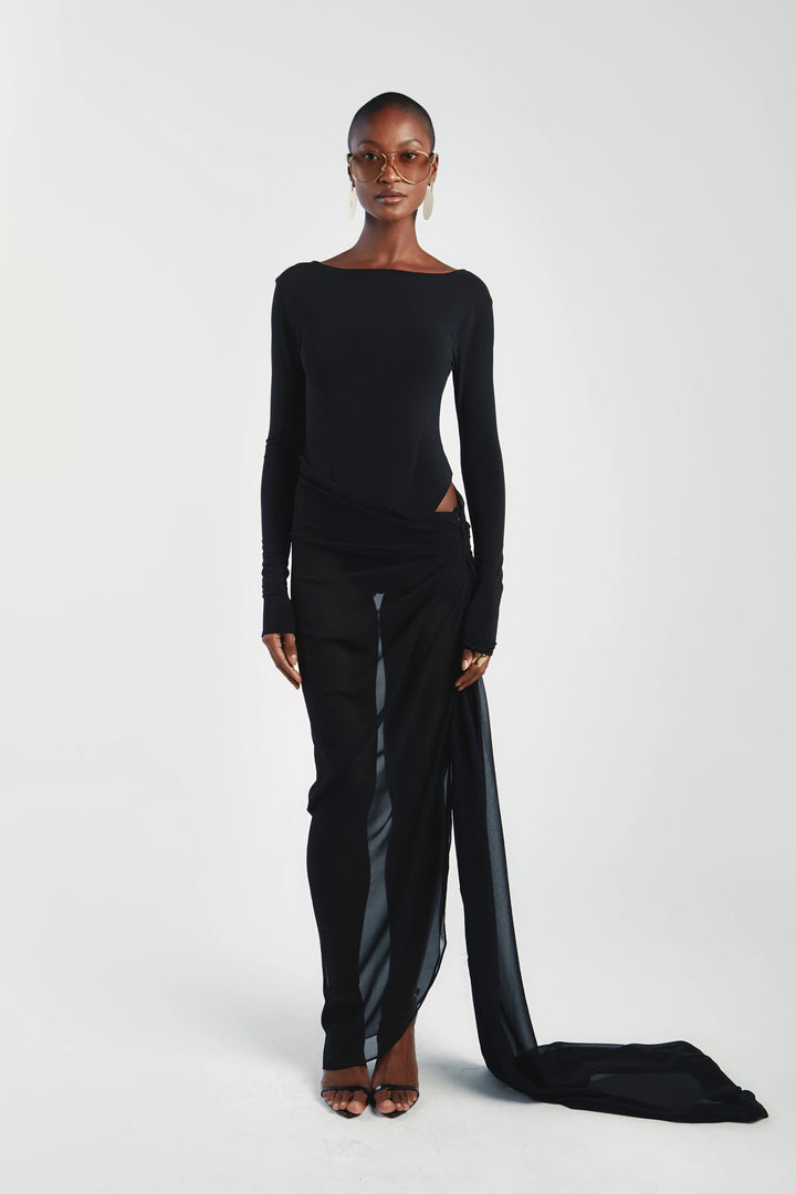 Nita Black Bodysuit