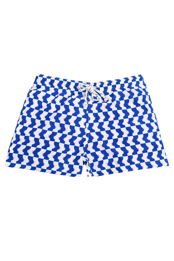 Pantaloncini da bagno Boobies Trap - Blu e Bianco