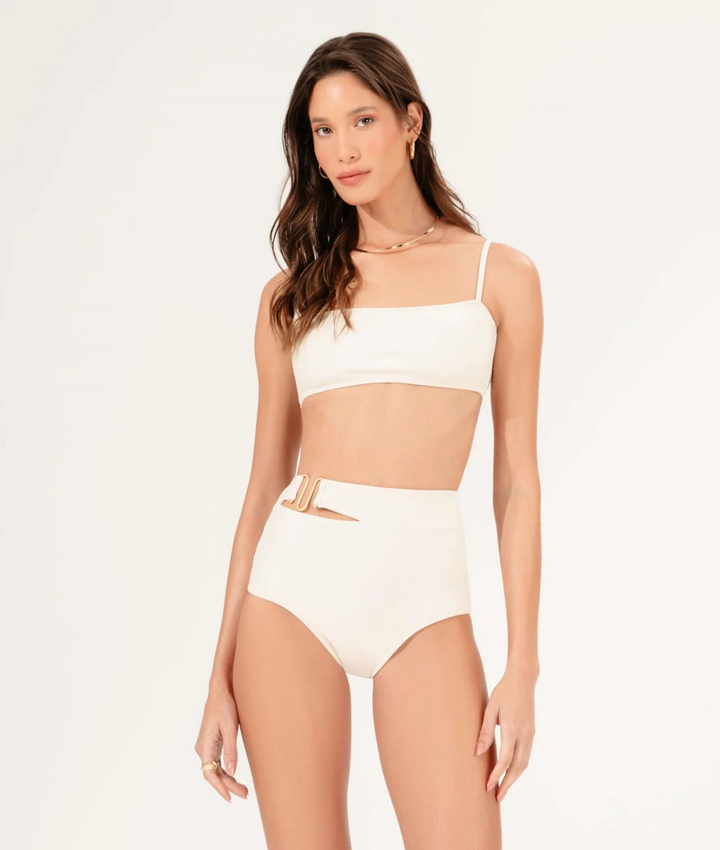 Straight Bandeau Bikini Top Pop Off White