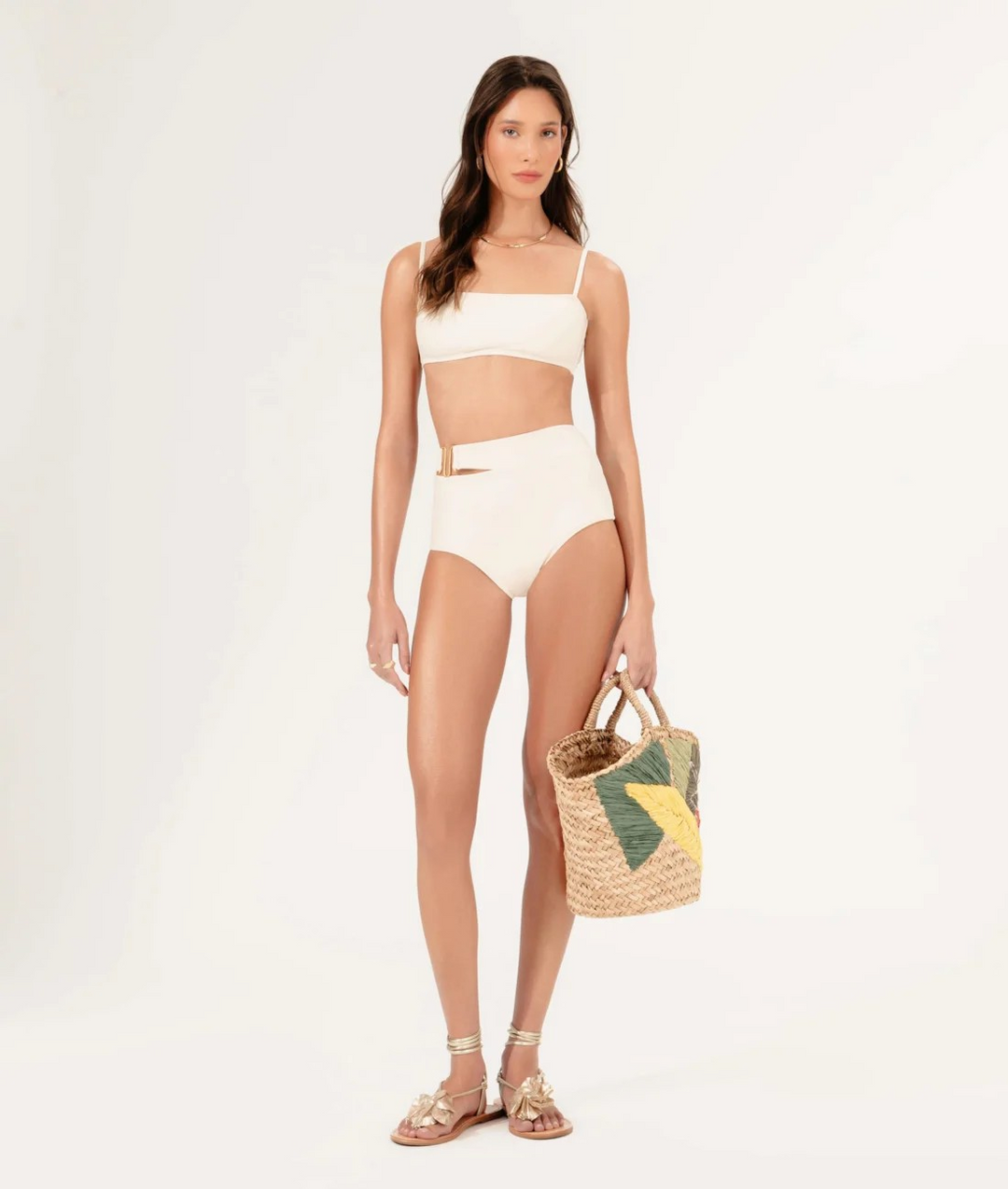 Straight Bandeau Bikini Top Pop Off White