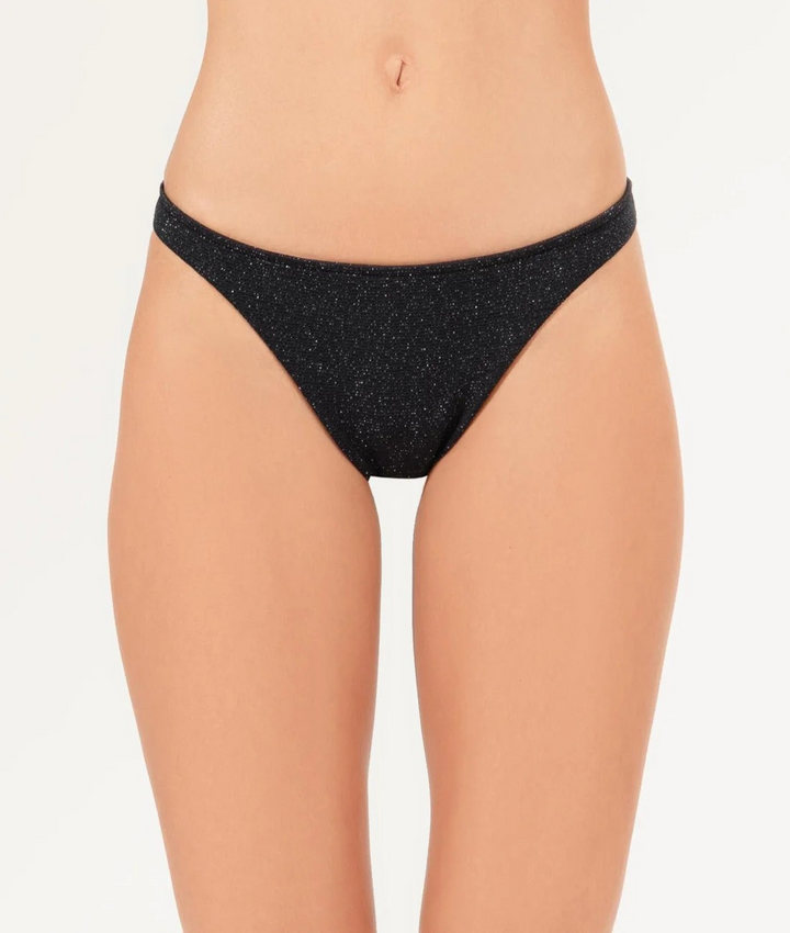 Wishes Black Shine Straight Bikini Set