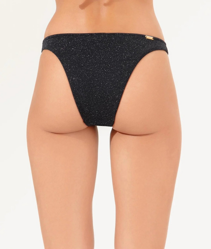 Wishes Black Shine Straight Bikini Set
