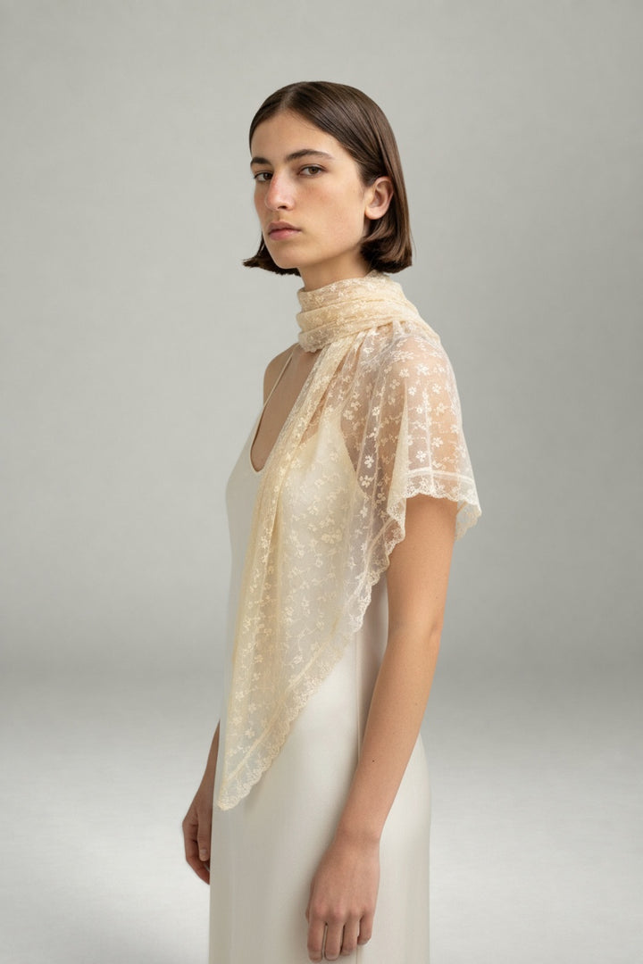 Petal Lace Veil Soft Yellow