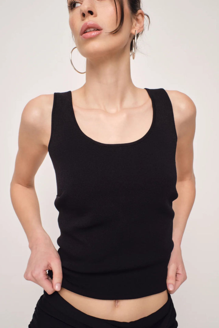 Cross Back Top Black