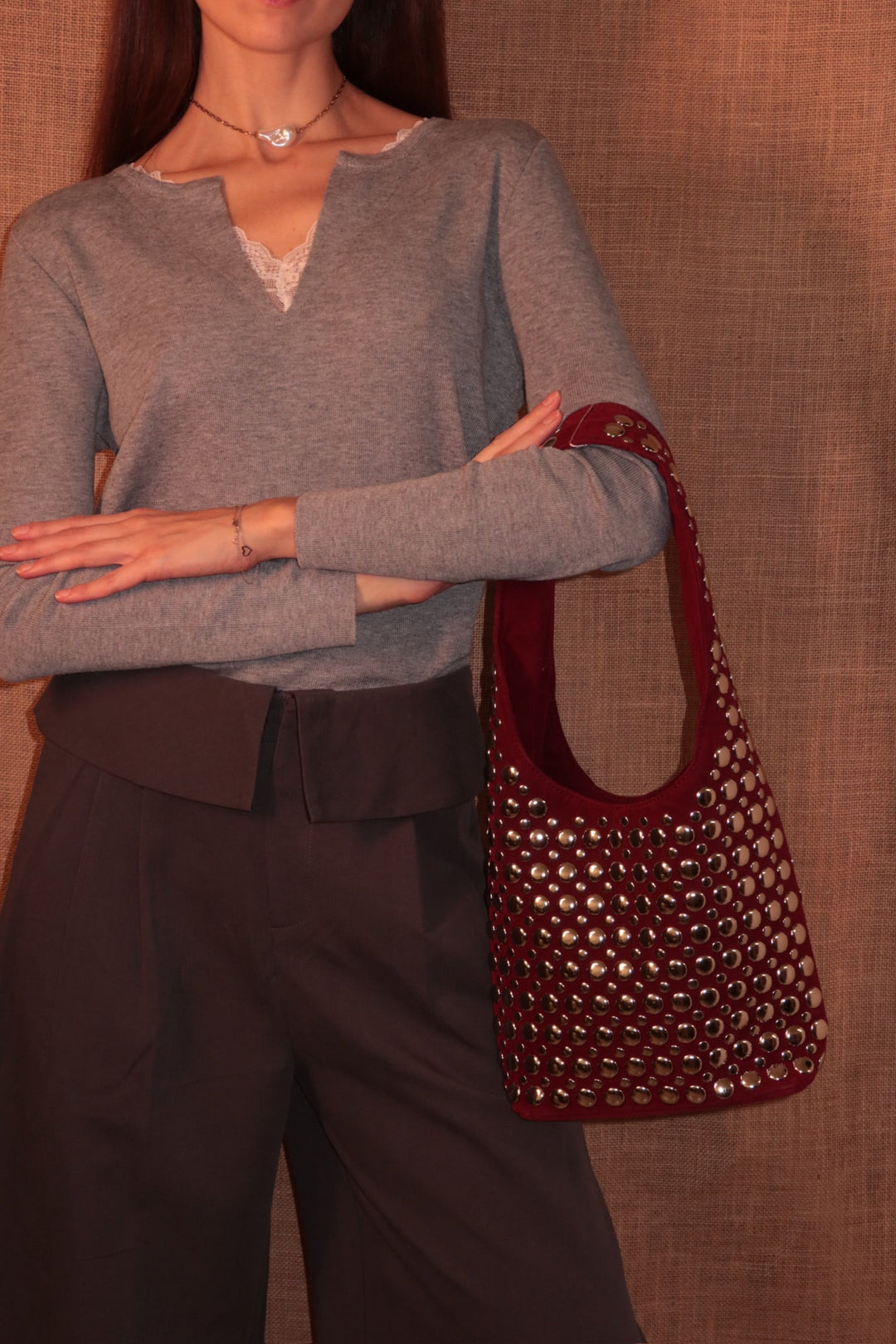 Icon Shoulder Bag Burgundy