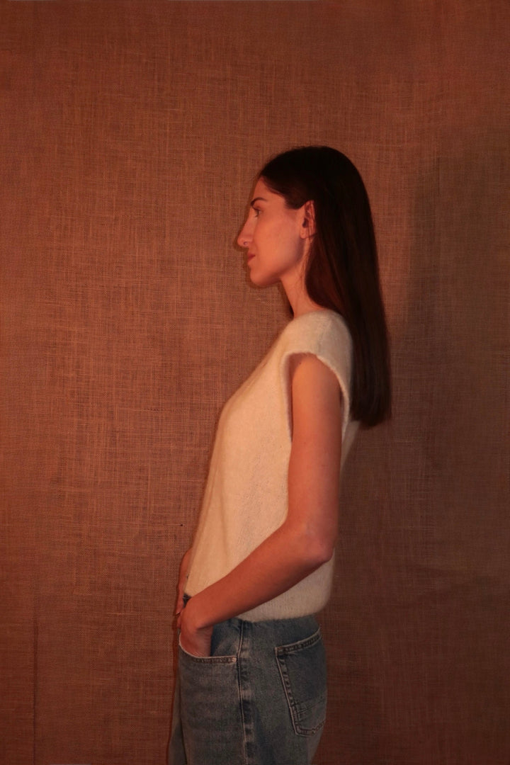 Alma Knit Vest Cream