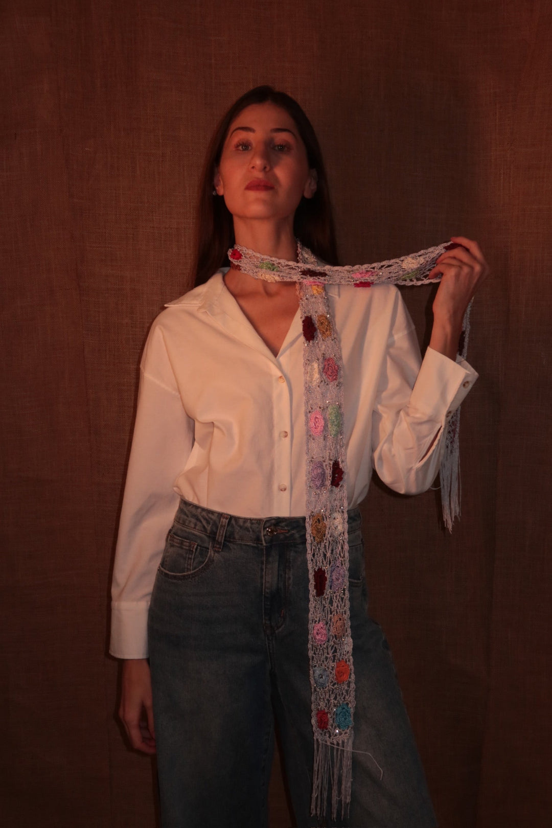 Bloom Crochet Wrap Soft Blue