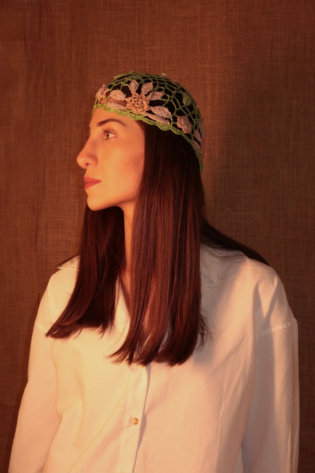 Shell Crochet Headpiece Floral