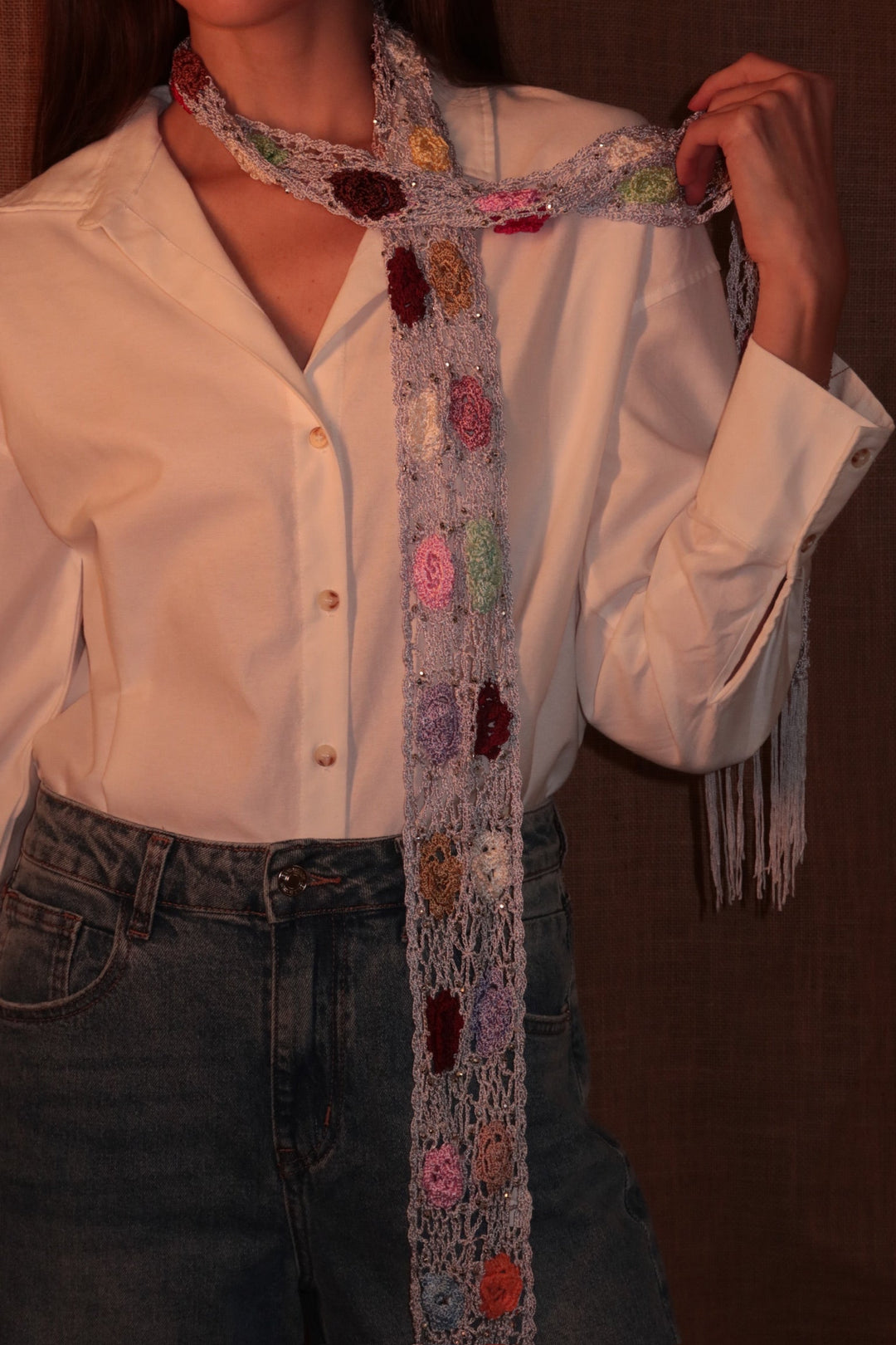 Bloom Crochet Wrap Soft Blue