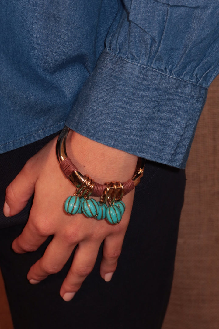 Golden Bracelet with Turquoise